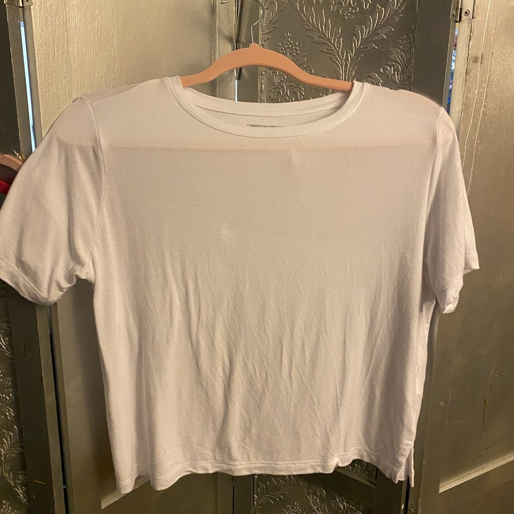 Christian Siriano White Tee somewhat cropped